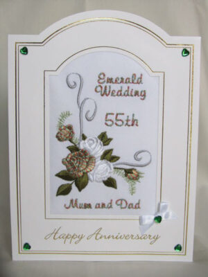 Emerald Anniversary - Roses Scroll Design