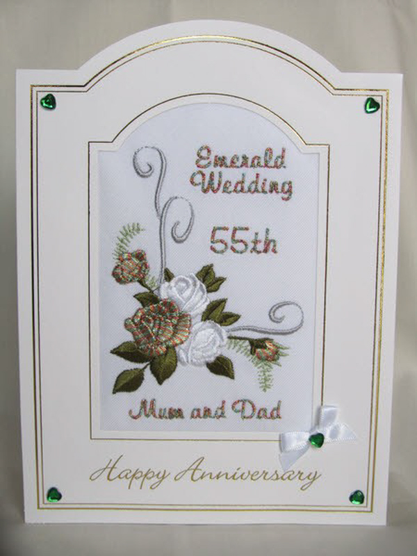 Emerald Anniversary - Roses Scroll Design