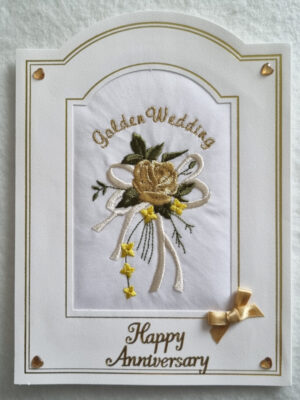 Golden Wedding Anniversary Card - Rose Bouquet