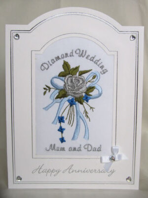 Diamond Wedding Anniversary Card - Rose Bouquet