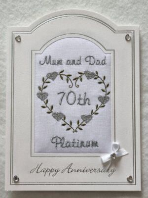Platinum Anniversary Card - Hearts