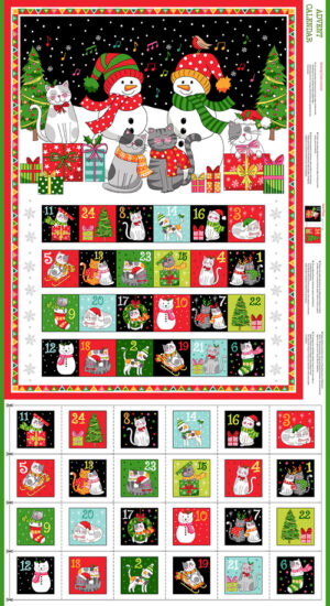 Panel - Santa Paws Fabric Advent Calendar