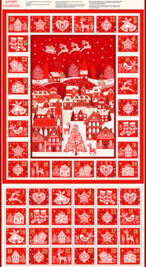 Panel - Scandinavian Town Fabric Advent Calendar