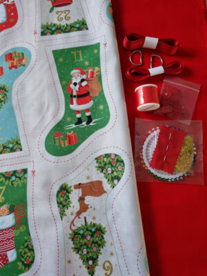 Kit-Santa Small Stockings Bunting Fabric Advent Calendar
