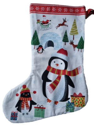 Large Christmas Stocking - Penguins