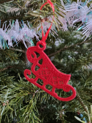 Santa's Sleigh - Lace Tree Decoration