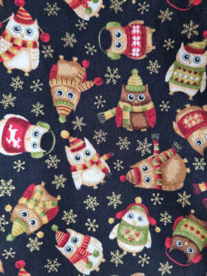 Christmas Fabric - Owls and Snowflakes Fat Quarter