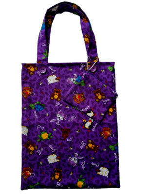 Cute Animals (Purple) - Children's Tote Bag and Purse