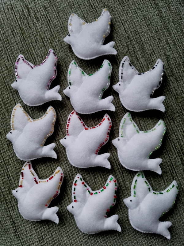 Dove - Felt Tree Decoration - Image 2