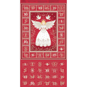 Panel - Red Christmas Angel Fabric Advent Calendar